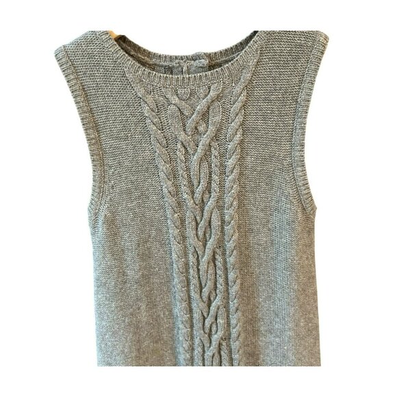 Janie & Jack Girls Gray Brown Sleeveless Knit Cashmere Blend Sweater Dress 4T - Picture 2 of 6